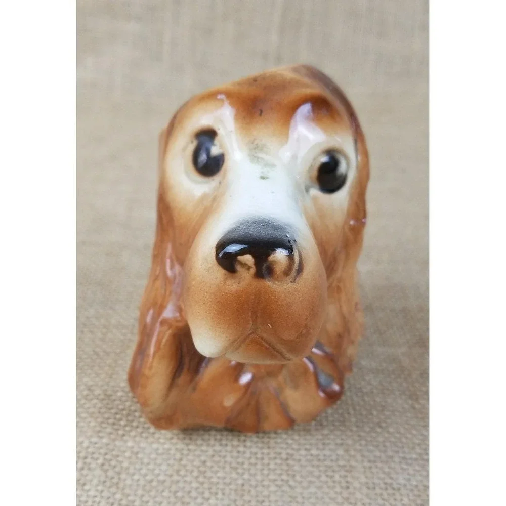 Vintage Royal Copley Cocker Spaniel dog wall pocket vase planter farmhouse